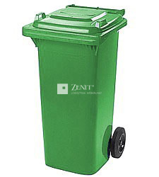 120 literes műanyag hulladékgyűjtő standard fedéllel zöld színben
