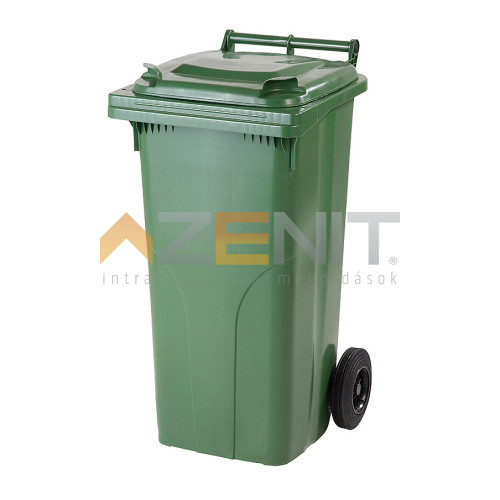 120 literes műanyag hulladékgyűjtő standard fedéllel zöld színben