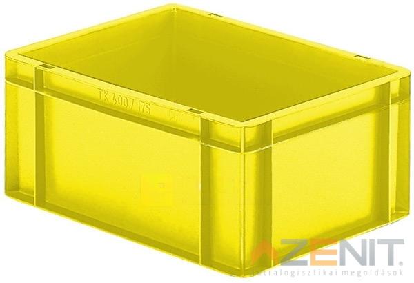 Műanyag szállítóláda 400×300×175 mm sárga színben